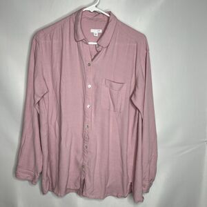 J Jill Shirt Womens Medium Button Up Blouse Top Long Sleeve Pink